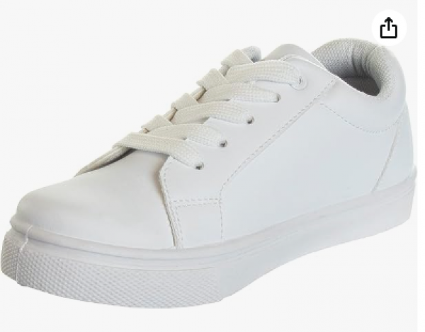 Vtshoes Boys Girls Shoes -Unisex Athletic Casual Dress Kids School Uniform Loafer Oxford Canvas Tennis Sneakers (White/Black) (Little Kid/Big Kid)