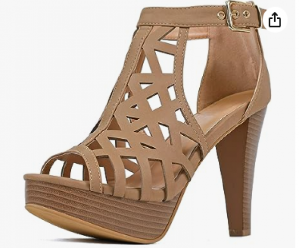 Vtshoes - Womens Stiletto Platform High Heel Sandal - Peep Toe Cutout Comfortable Heeled Sexy Shoe Pumps