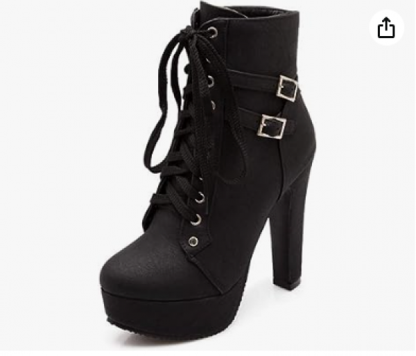 Vtshoes High Heel Boots for Women,Womens Platform Boot Heels Sexy Round Toe Lace UP High Heels Mid Calf Boots