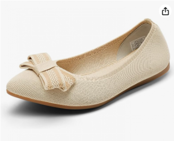 Vtshoes Women’s Comfortable Dress Work Pointed Toe Knit Flats