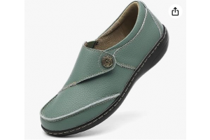 Vtshoes Women's Classic Casual Leather Loafers Cute Moc Toe Slip On Comfort Walking Flats Lightweight Work Shoes