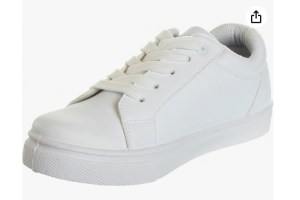Vtshoes Boys Girls Shoes -Unisex Athletic Casual Dress Kids School Uniform Loafer Oxford Canvas Tennis Sneakers (White/Black) (Little Kid/Big Kid)