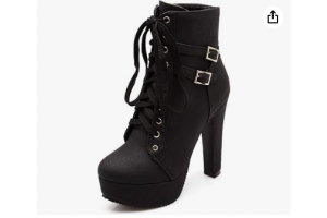 Vtshoes High Heel Boots for Women,Womens Platform Boot Heels Sexy Round Toe Lace UP High Heels Mid Calf Boots