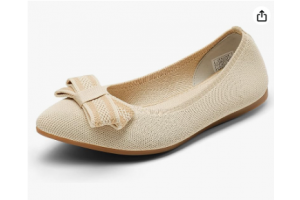 Vtshoes Women’s Comfortable Dress Work Pointed Toe Knit Flats